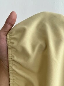 Viva Relle 加大码性感蝴蝶结两件套 - 芥末黃 - 查看 7