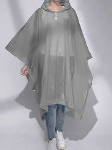 一件装轻薄一次性雨衣，防水雨衣，连帽雨披，适合户外运动，成人骑行徒步时尚连体雨衣 - 彩色 - 查看 3