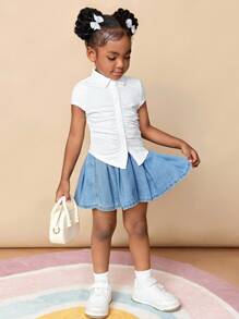 Kleine Mädchen einfarbiger gestrickter Lässig Cardigan