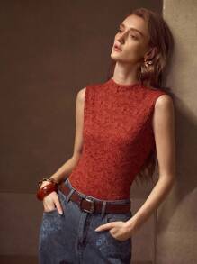 MOTF PREMIUM SLIM FIT TEXTURED TANK TOP - Red - View 6