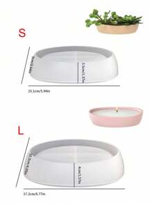 DIY Concrete Candle Boat Silicone Mold Elliptical Cement Clay Gypsum Flowerpot Mold Storage Tray Candle Cup Silicone Mold Epoxy Resin Drip Mold - White silicone mold - View 2