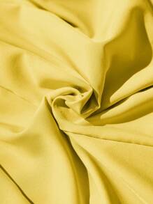 Slaydiva Plus Size Summer Solid Color Big Swing Cami Chain Dress - Yellow - View 8