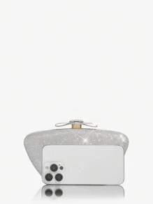 SHEIN Belle Women's Shiny Glamorous Fashion Handbag Clutch Purse - Silver - View 5
