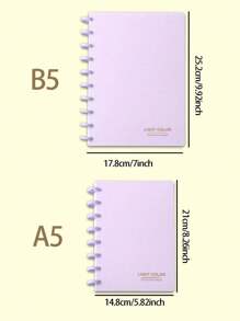 SHEIN 1pc Multipurpose 80 Pages 1 Mushroom Hole Loose-Leaf Notebook Two Different Sizes B5/A5 - Perfect For Sketching, Notes And Planning | Ideal Office And School Stationery Essentials Ruled Paper Notebook For Students And Professionals Back To School - Multicolor - View 6