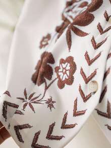 CosyJoli Plus Size Casual Embroidered Sleeveless Vest Jacket In Fall/Winter