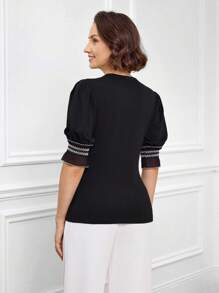 Miaspire Women's Lace Stitching Elegant Tops
Autumn Women's Elegant Street Party Occasions Women's Modest Tee For Women
Teacher Outfits For Women
Autumn And Winter Puff Sleeves Elegant T-Shirts For Women - Black - View 7