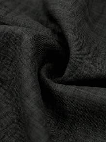 SHEIN PETITE Pantaloni larghi e morbidi da donna, in tinta unita, con tasche e nodo decorativo, taglie comode - nero - Visualizzare 8