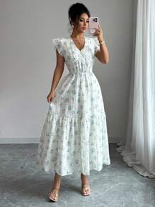 Modelyn Fashionable Romantic Embroidered Vacation White Dress, New Fabric - White - View 6