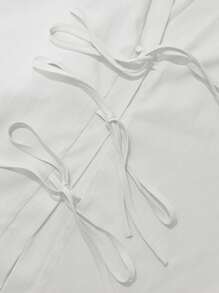 INAWLY Bộ 2 áo sơ mi và quần màu trơn thường ngày cho nữ, mùa thu - trắng - Xem 5