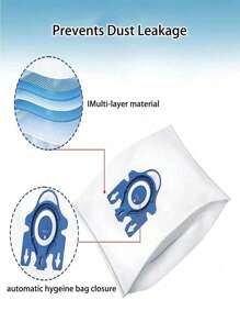 5/10pcs Dust Bags Compatible With Miele C1 C2 C3 C5 S Series Vacuum Cleaner - White - View 3
