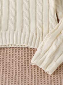 SHEIN Sparklyn Tween Girl's Knight Graphic V-Neck Long Sleeve Casual Sweater Fall Winter - Apricot - View 5