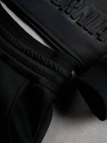 Manfinity EMRG 2pcs/Set Men's Casual Hooded Sweatshirt And Drawstring Pants Suit , Fall Clothes - Black - View 5