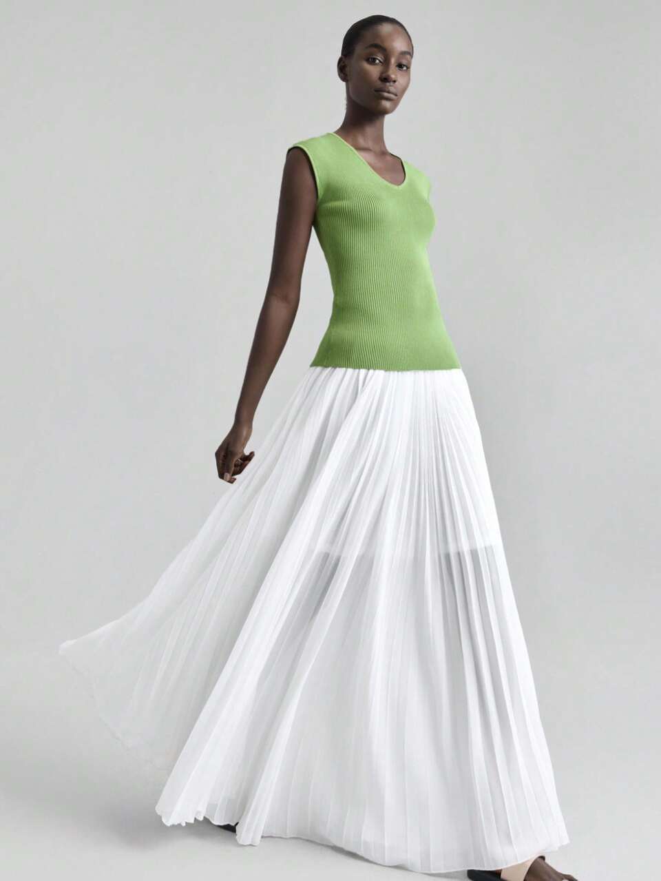 White,Autumn,Classy,Conservative,Beach,Tea Party,Holiday Solid Color Pleated Skirt,Retro Elegant Versatile Basics,Nashville Fashion Business Casual