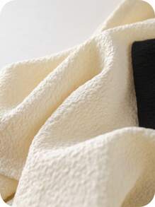 SHEIN Young Girl Woven Plain Round Neck Ruffle Bow Blouse - Apricot - View 5