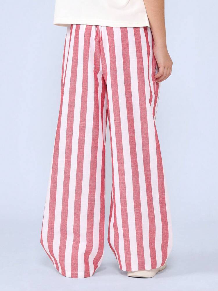 Wide Leg Striped Pants With Loose Comfort Fit