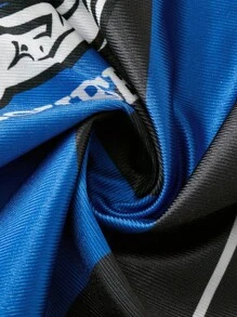 ROMWE MEN Prep Camiseta masculina de basquete azul e preta, esportiva casual e confortável, manga curta - Multicolorido - Visão 3