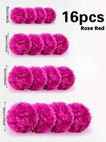 16/20/21pcs Pink, Blue, Green, Multicolor Paper Flower Balls Pom Pom Decorations, Suitable For Mother's Day, Wedding, Confession Day, Baby Shower, Birthday Party, Indoor And Outdoor Decor