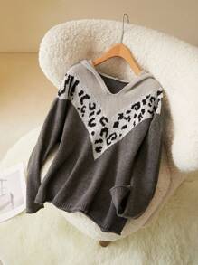 CosyJoli Lässiger, locker sitzender Langarm-Kapuzenpullover, Übergröße, Herbst-Winterkleidung für Damen