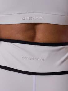 Musera Sport Quần đùi thể thao cạp cao, viền tương phản, ôm sát, thích hợp cho tập luyện thể dục thể thao mùa hè, câu lạc bộ Padel, phòng tập gym, thể dục thẩm mỹ. - Đen và trắng - Xem 7