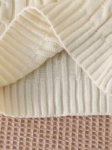 SHEIN Sparklyn Tween Girl's Knight Graphic V-Neck Long Sleeve Casual Sweater Fall Winter - Apricot - View 10