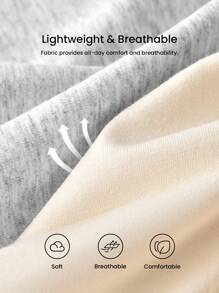 LUVLETTE Bộ 3 quần lót nam cạp cao thoáng khí chất liệu cotton thoáng khí thoải mái dành cho nữ, quần lót boxer có logo cơ bản, đồ lót mặc ngoài, phù hợp cho bé gái tuổi teen và trẻ em - Nhiều màu - Xem 4