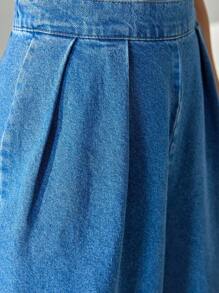 CLARA VERO Quần Jeans Jeans Ống Rộng Dáng Chữ A Cạp Cao Cho Nữ - Rửa trung bình - Xem 2