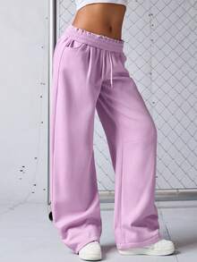 SHEIN Sports 女士休闲宽松腰部弹力纯色运动裤