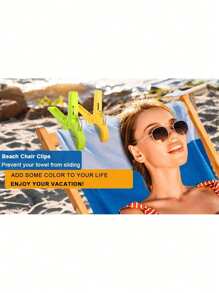 SHEIN 4/8 buc cleme pentru prosoape de plajă - Elemente esențiale pentru croazieră, cleme pentru scaune de piscină, cleme mari de agățat, suport pentru prosoape de plajă, cârlige de rufe pentru a împiedica prosopul să se sufle, articole indispensabile pentru plaja de vacanță