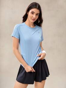 OutZeal Women Outdoor Tee Work Gym Wear Summer UV Protection Cool Touch Round Neck Feature Pocket - Blue - View 7