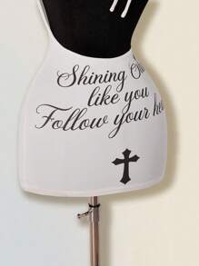 SHEIN ICON 女式十字印花露背系带迷你连衣裙