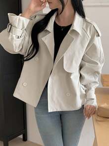 DAZY 女士宽松休闲短款风衣外套