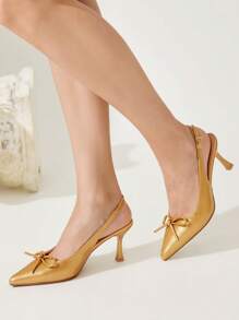 CUCCOO CHICEST Chaussures à talons hauts pour femmes avec nœud  enrobé noir, bout pointu, design ajouré et talon bottillon. Mode blogueuse, convient pour le travail, les tenues de cérémonie, les soirées et les rendez-vous