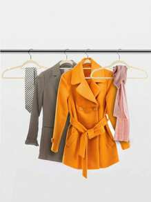 SHEIN 10/20pcs Luxury Black Flocked Anti Slip Hanger, Ultra-Thin And Space Saving - Heavy-Duty Rotating Black Hook Suitable For Clothing, Suits, Tops, Ties, Shirts, Skirts, And Pants Organization - Beige - View 8