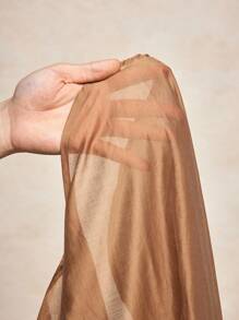 MIRENZI Camisa transparente grande cáqui sólida feminina verão outono casual camisa top - Caqui - Ver 8