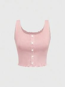 ROMWE Summer Casual All-Match Comfortable Ribbed Stripe Sleeveless Top And Shorts Women Pajama Set - Dusty Pink - View 7