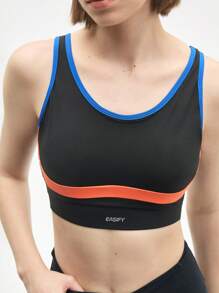 Eassivo Eassivo 女士撞色修身日常健身运动文胸 - 彩色 - 查看 5