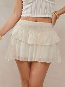 L'Amorae Váy xòe eo mùa hè cho nữ - Màu be - Xem 4