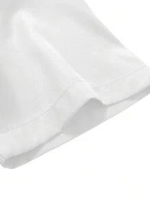 Manfinity Homme Camicia corta a manica corta da chef uomo con collo alla coreana e chiusura monopetto