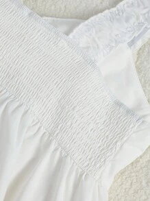 EMERY ROSE 大码女式蝴蝶结吊带背心，带垂坠细节 - 白色 - 查看 3