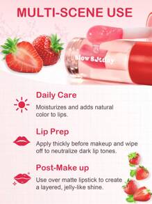Aceite labial que cambia de color con sabor a fresa "Slow Sunday™", nutre y hidrata.