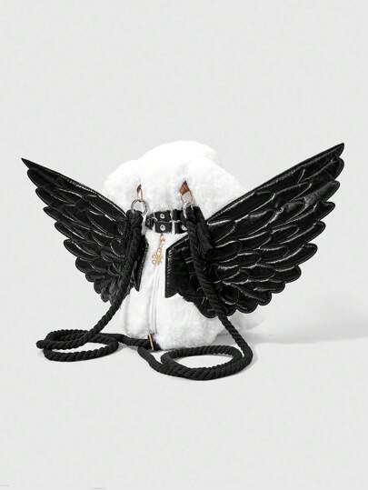 Goth Fashionable Y2K Plush Rabbit & Cross Backpack