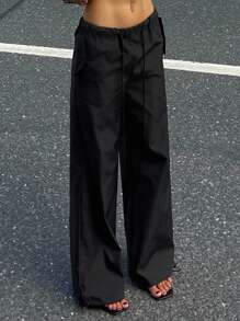 DAZY 女士休闲长款运动裤，夏季 - 黑色 - 查看 6