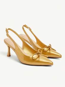 CUCCOO CHICEST Chaussures à talons hauts pour femmes avec nœud  enrobé noir, bout pointu, design ajouré et talon bottillon. Mode blogueuse, convient pour le travail, les tenues de cérémonie, les soirées et les rendez-vous