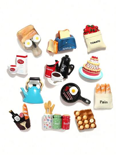 3 件 5 件 7 件 食物冰箱贴 食物冰箱贴 装饰性可爱磁铁 冰箱冰箱贴 厨房用强力树脂磁铁 家居装饰办公室 情人节、情人节婚礼、生日