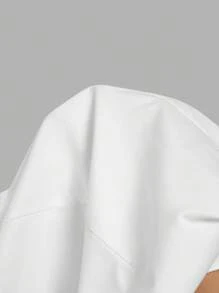 SHEIN MOD Women Crew Neck Sleeveless Bubble Hem White Mini Dress - White - View 5