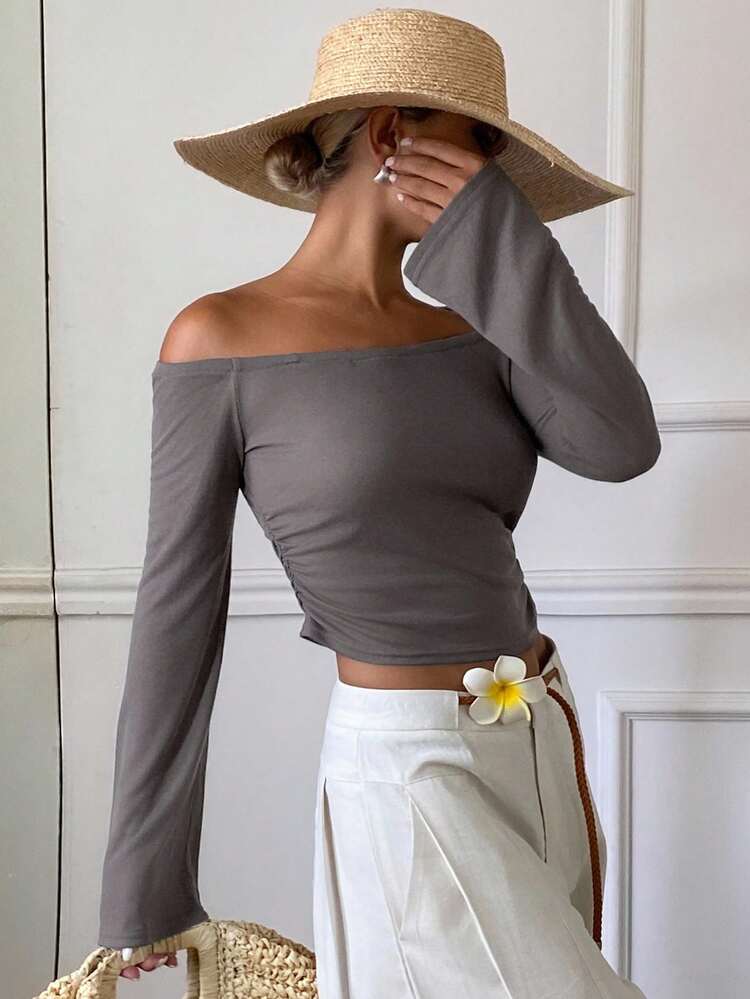 Women's Off-Shoulder Long Sleeve Sunscreen Shirt