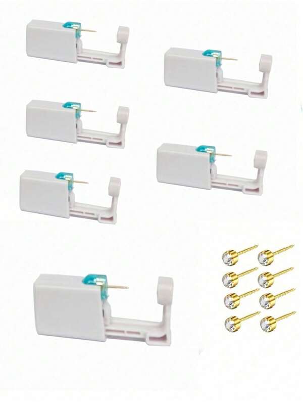 Ear Piercing Kit, Disposable Ear Piercing Gun, With 4mm Star Shaped Cubic Zirconia Earrings, Suitable For Women, Homemade Ear Piercing Kit, Disposable Ear Piercing Tool, Ear Piercing Eye Tracker