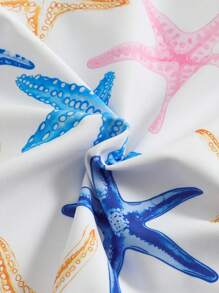 SHEIN GraphicGems 女婴蝴蝶印花连体长袖泳衣（带帽子） - 彩色 - 查看 5