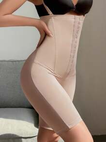 SHEIN Pantalones de mujer con control de estómago de alta elasticidad con cierre de botón delantero