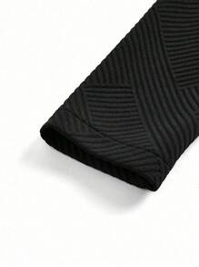 SHEIN Tall 女士休闲翻领纹理面料拉链机车夹克